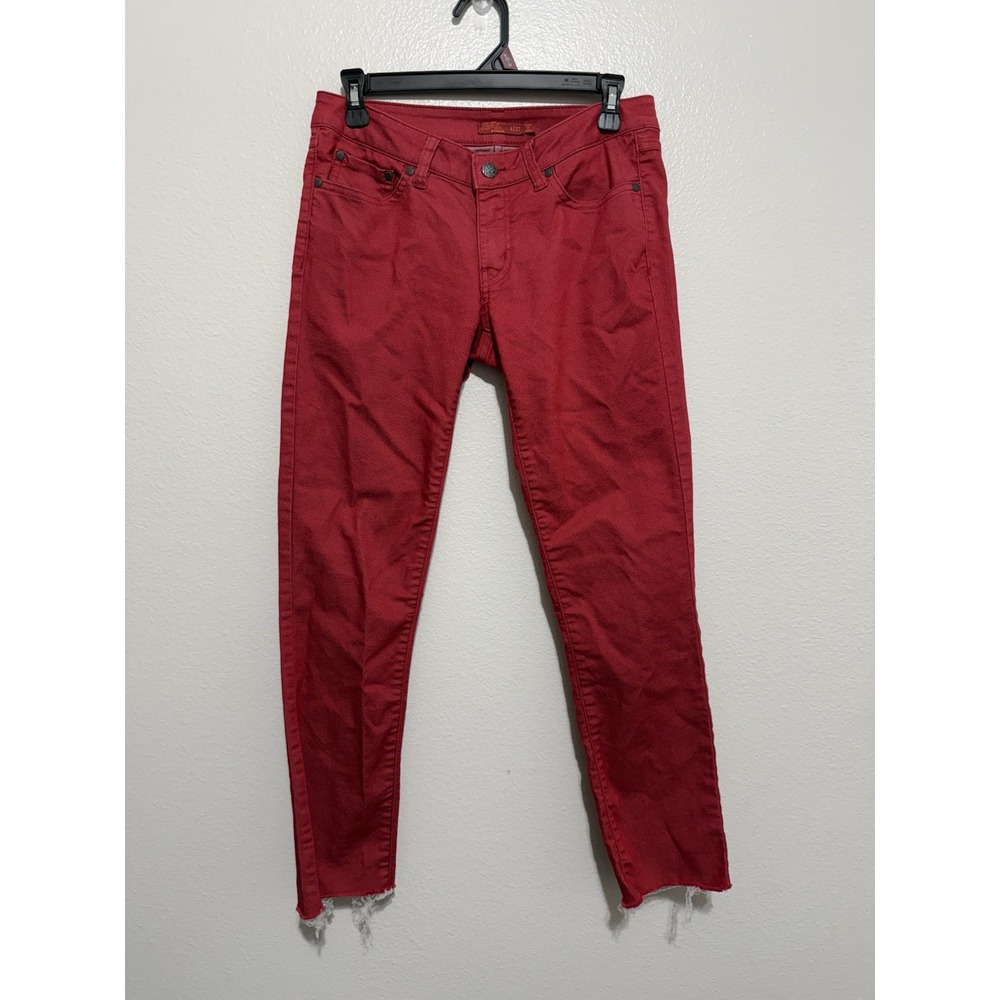 prAna Straight Fit Leg Pants Women Size 4/27 Red Denim Casual